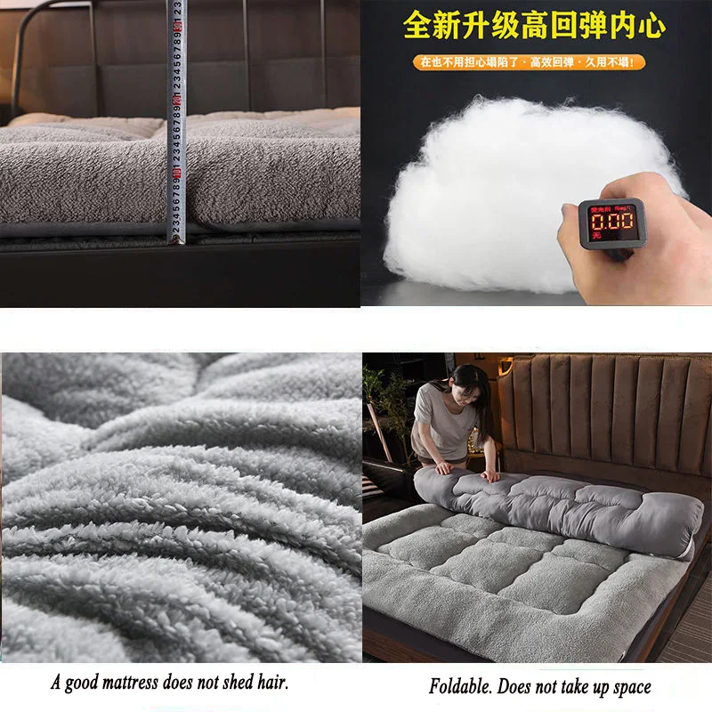 Mattress Topper Sleep Mattress Soft Mattress Filled With Feather Velvet Dormitory Thick Pad Twin Bed Home King Queen Bed Foldable Mattress Japanese Tatami Mat