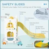 6 in 1 Toddler Slide and Swing Set, Baby Slide for Age 1-3 Years with Basketball Hoop, Climber, Storage Space, Telescope, Indoor 5