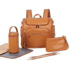 PU leather Baby Diaper Bag BackPack Large Capacity High grade Mummy Maternity Nappy Bags Stroller Storage Bag Nursing Bag