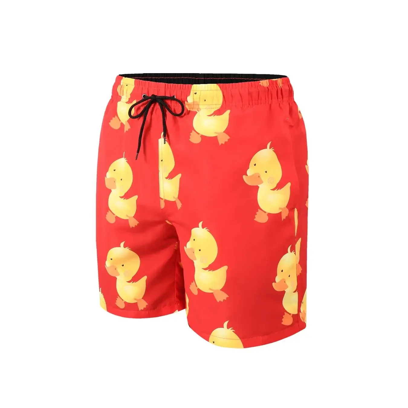 2024 Small Yellow Duck Pattern Printing Men's Shorts New Men's Swimming Shorts Mesh Lining Swimming Shorts