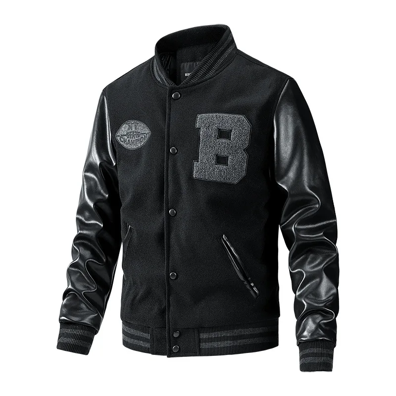 

2023 Winter Bomber Jacket Letter Embroidered Plus Cotton Coat Men's Street Hip-Hop Retro Baseball Uniform Casual Varsity Jackets