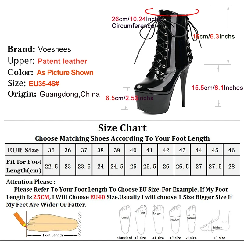 Front and Back Lace-up Fashion Short Boots For Women 15.5CM Super High Heels Patent leather Black Ankle Boots Pole dance Shoes