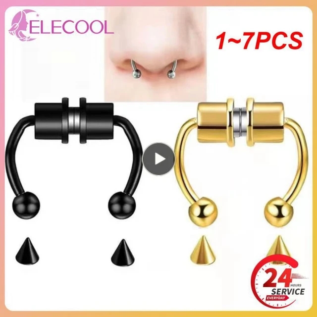 2022 Fashionable Gold Plated Ear Nose Cuff for Non Pierced Nose Jewelry Non-piercing  Nose Ring CZ Septum Hoop Earrings for Women - AliExpress