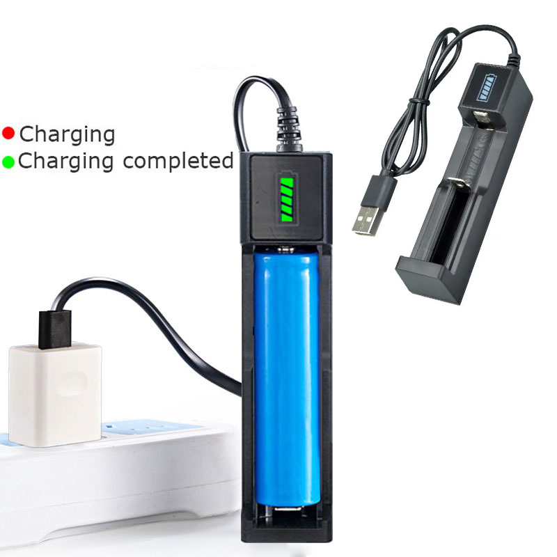 Universal 1 Slots Charger USB Smart Battery Charger for 16340 14500 18650 26650 3.7V Lithium Li-ion Battery Charge Accessories