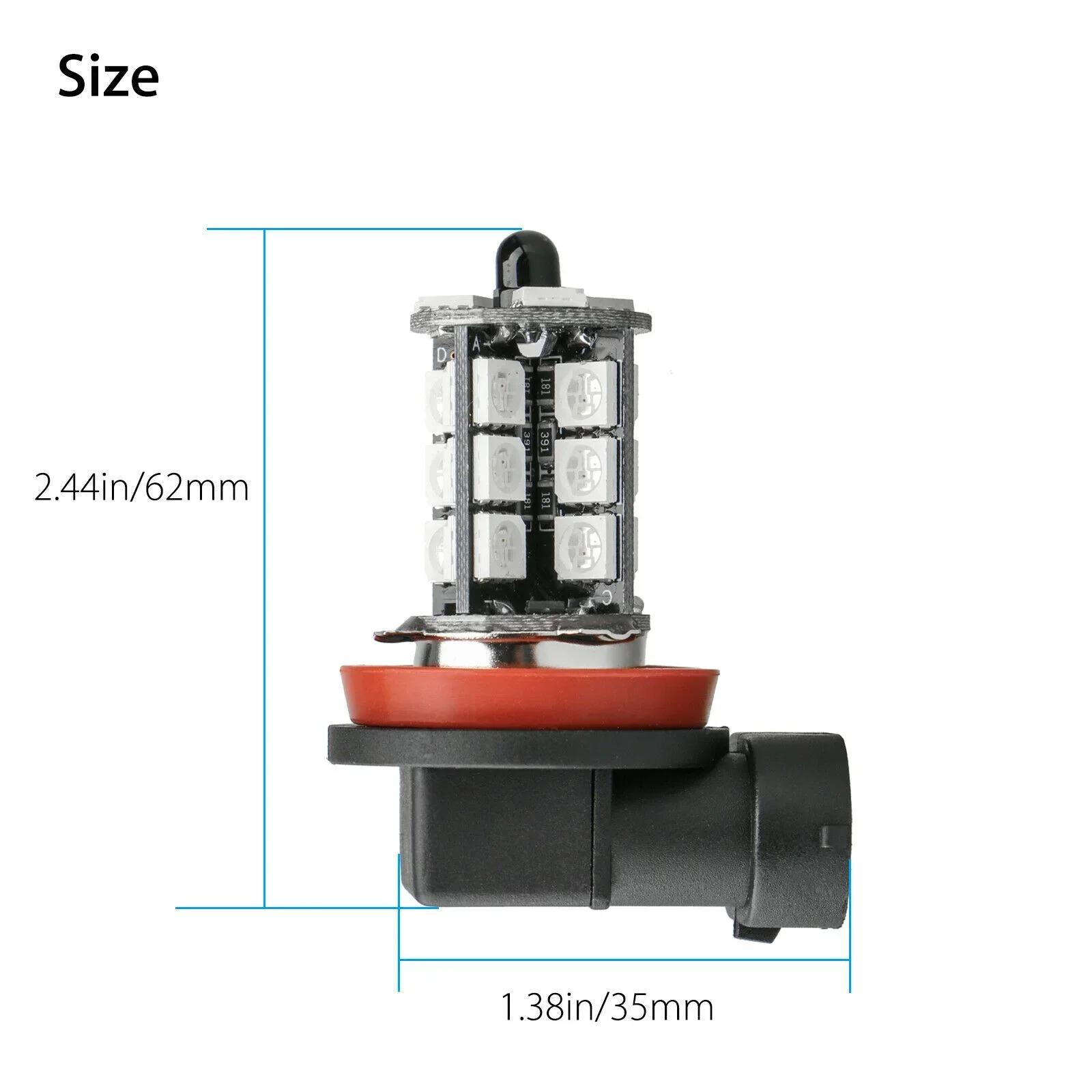 자동차 LED 안개등 전구, 색상 변경, 원격 제어 Aotu 헤드라이트 램프, 2X RGB, H8, H11, H7, H4, 5050, 27SMD 칩, 12V, 24V