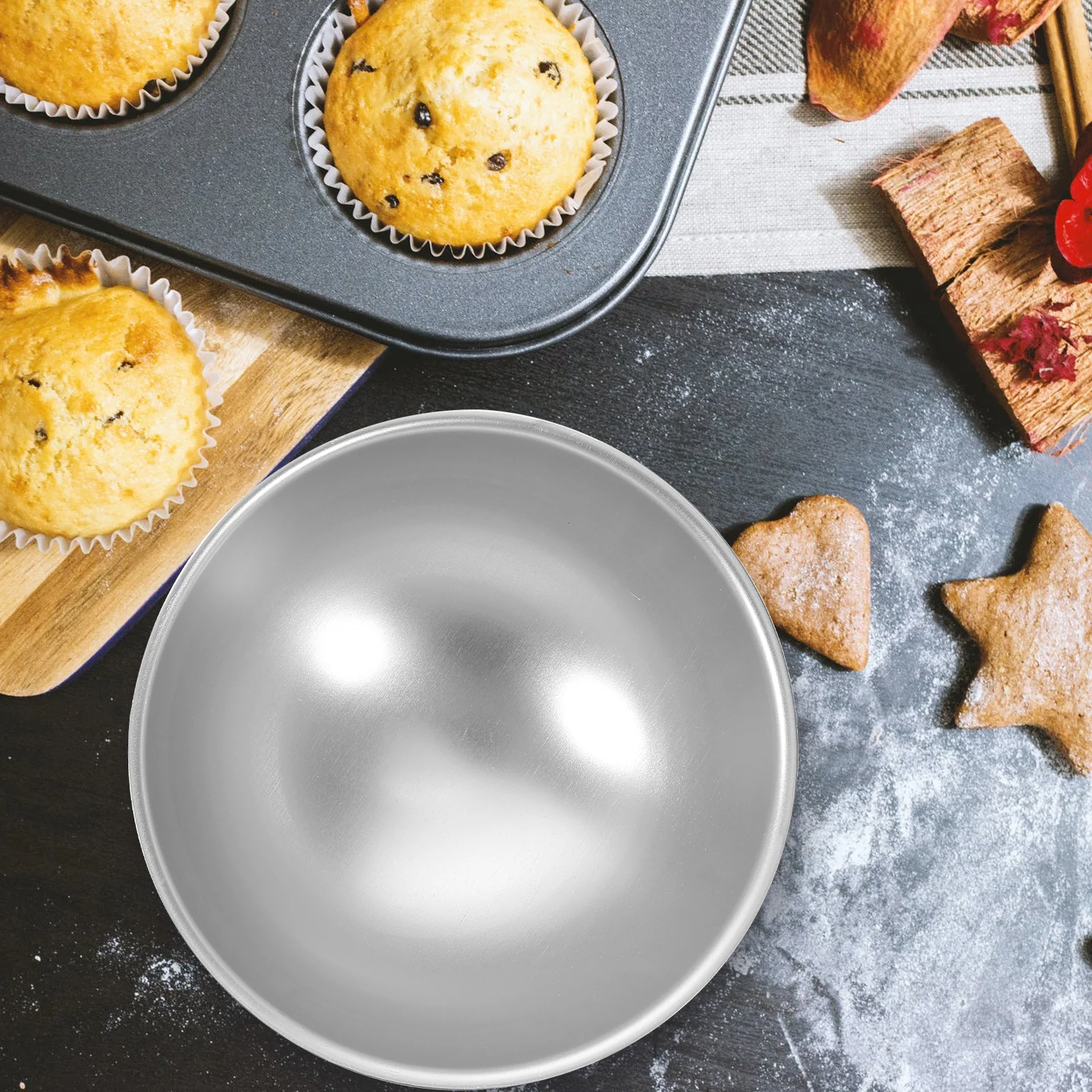 

2 Sets Football Spherical Cake Mold Cheesecakes Hot Cocoa Aluminum Alloy Creative Baking