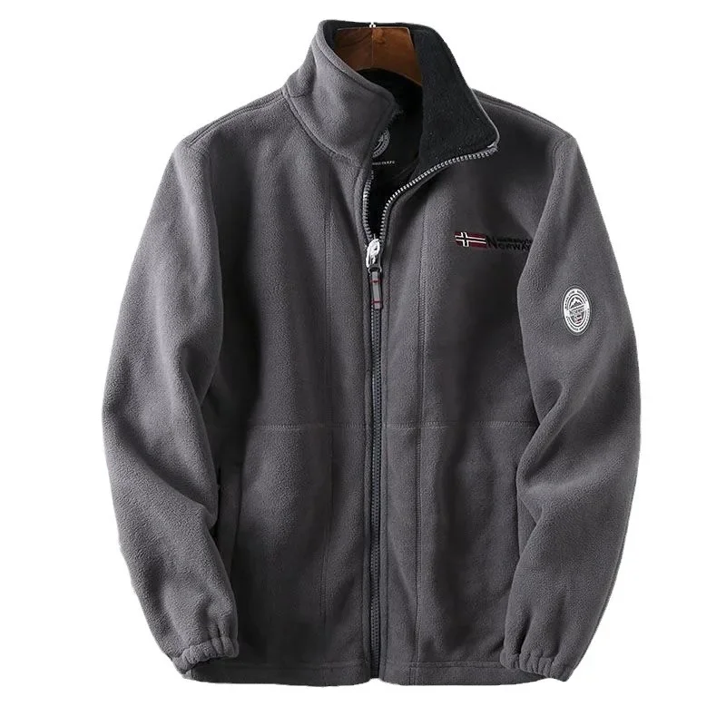 Customizable Plush Stand Collar Jacket - Tailor-Made Casual Coat