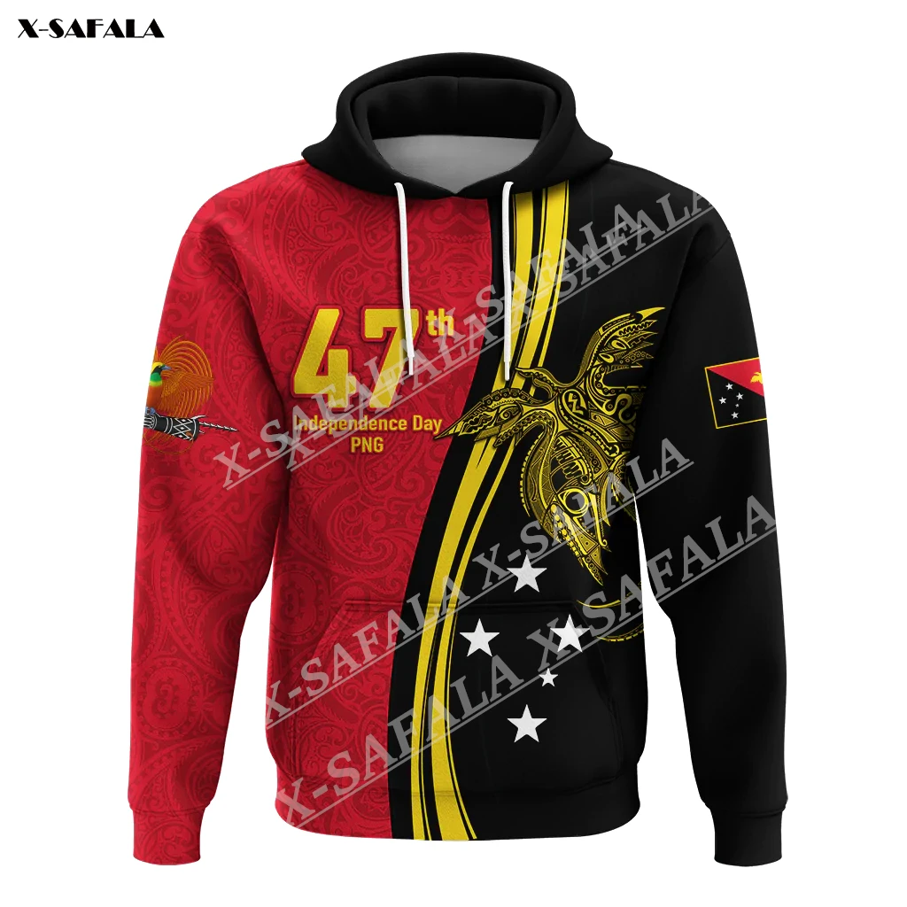 

Papua New Guinea Independence Anniversary 47th 3D Print Zipper Hoodie Men Pullover Sweatshirt Hooded Jersey Tracksuit Outwear