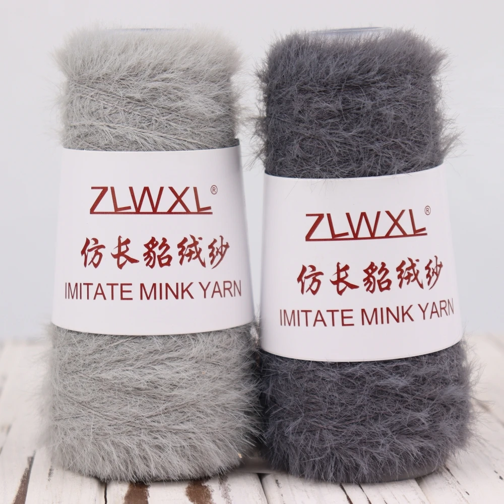 100g 700 metre 1cM Imitation Rabbit Mink hair nylon yarn DIY Hand knitted winter warm Sweater Hat Doll scarf пряжа Yarn 6