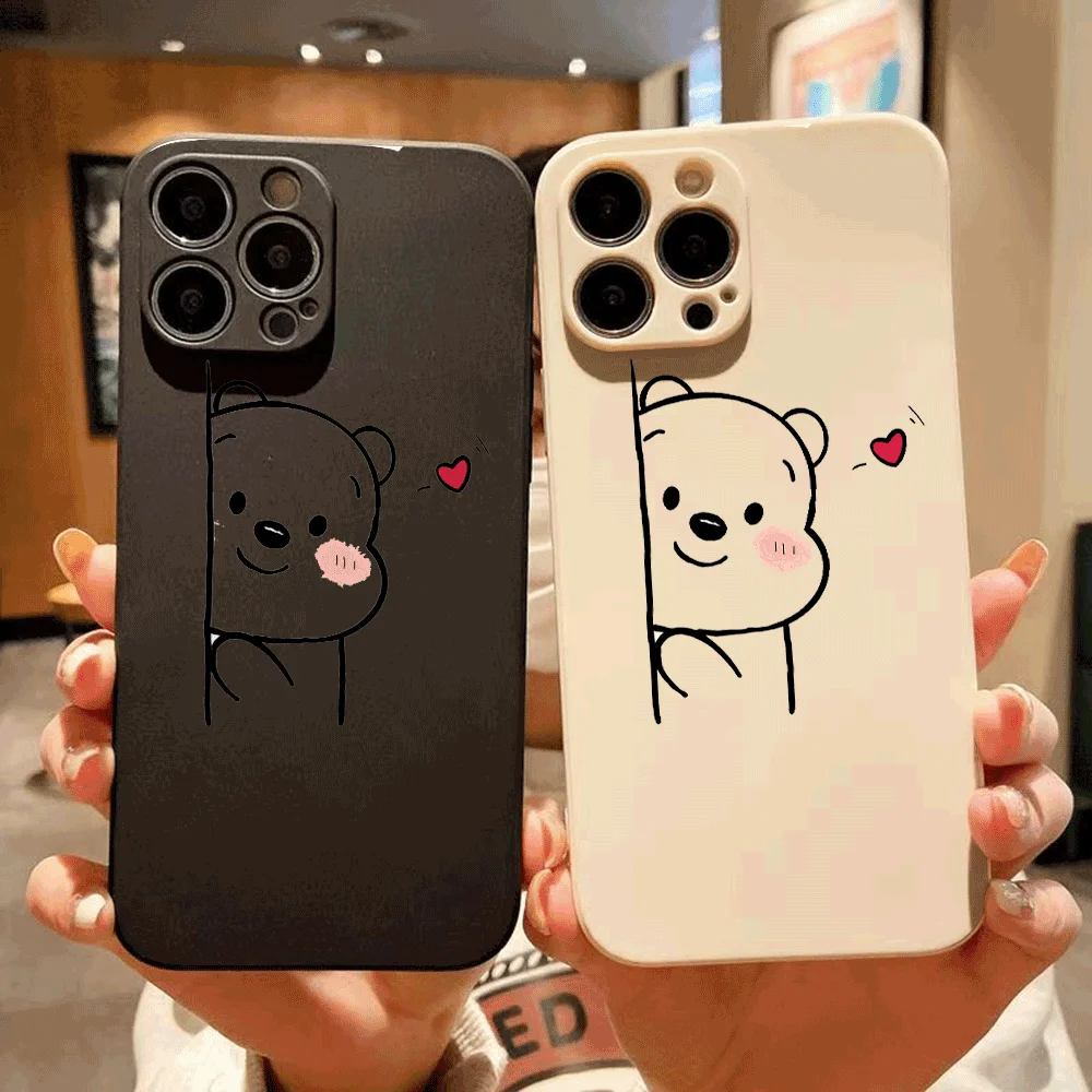 Lovely Bear Silicone Phone Case - Durable TPU Protective Cover