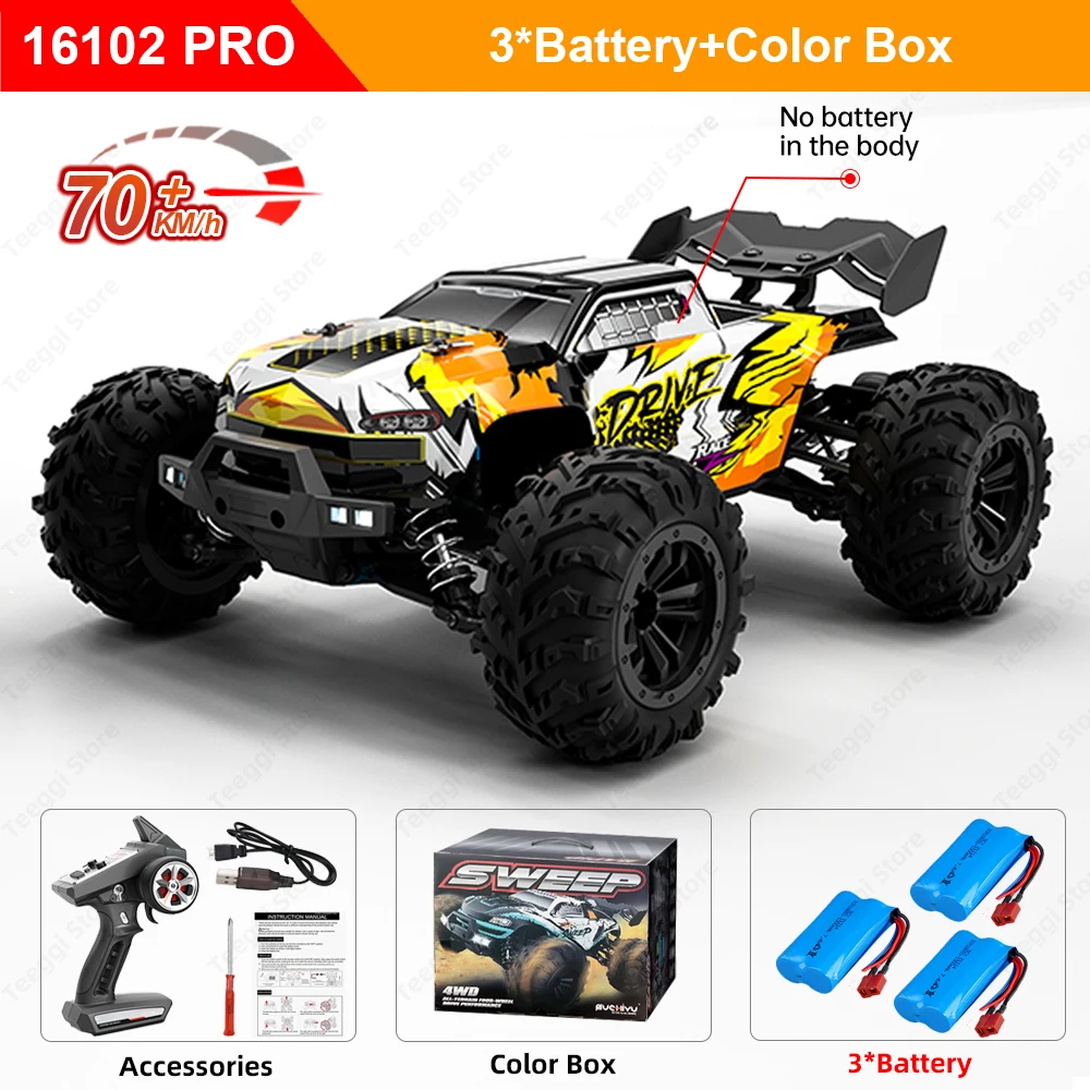 Teeggi 16101 /16102 PRO 1:16 High Speed RC Car With LED Light