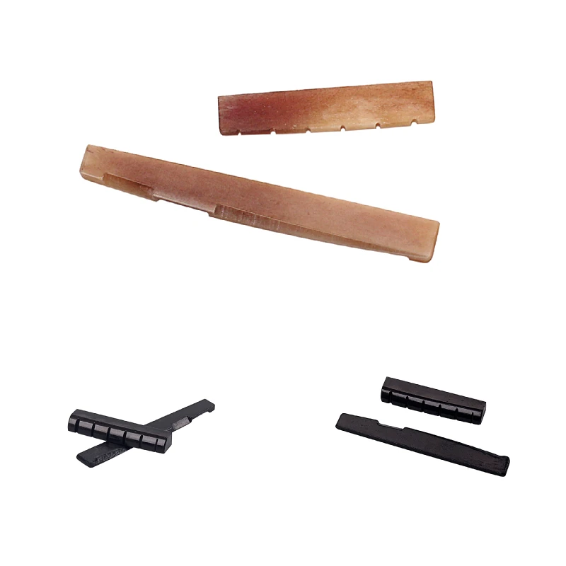 2pcs/Set Black Camel Bone Guitar Bridge Saddle and Nut for Folk