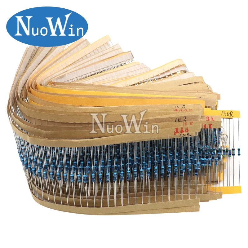 2500pcs/Lot 50 Values 1R-10M ohms 1/4W Metal Film Resistor KIT Resistance 1% Assorted Set