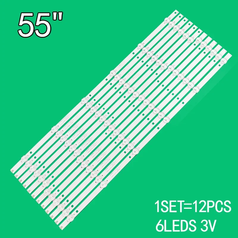 For 4708-K550WD-A3213K21 55PUF6001/T3 55PFF5250 55BFF3656 55PUF6121 55PFT6100 LE55D8800 H55V9000 H55V8990 LED55G300 12 шт комплект светодиодная лента 584 мм 6 ламп 4708 k550wd a3213k31 4708 k550wd a3213k21 k55wd7 a3 fo 55puf6050 t3 55uh6501 t3 55pff5201 t3