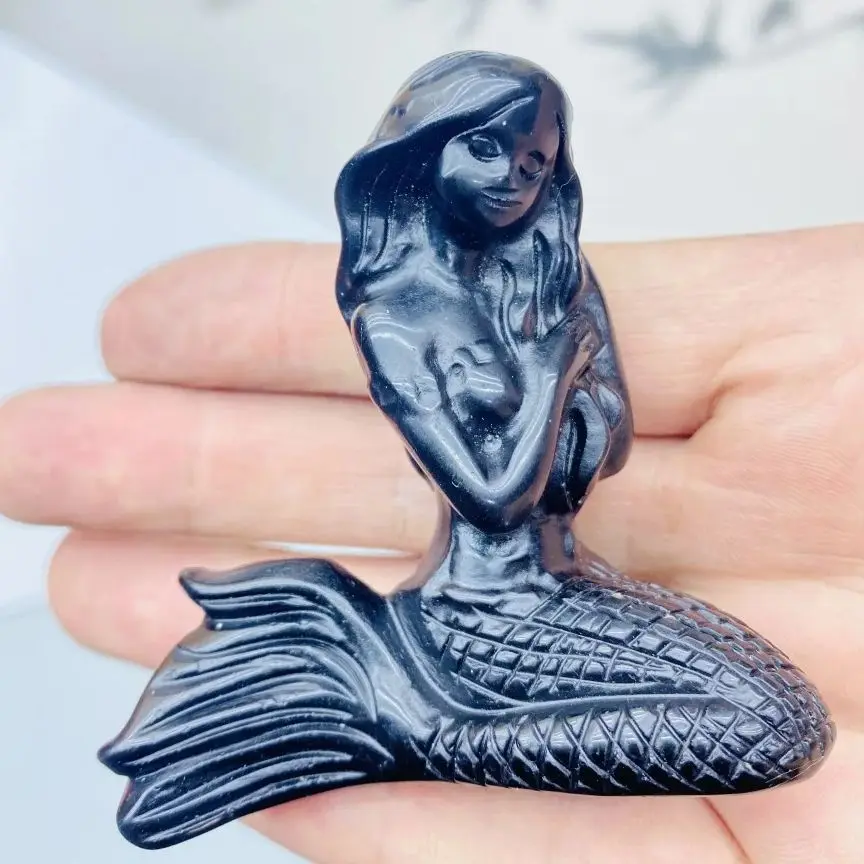 Gemstone Mermaid Figurine Crystal Statue - Image 3