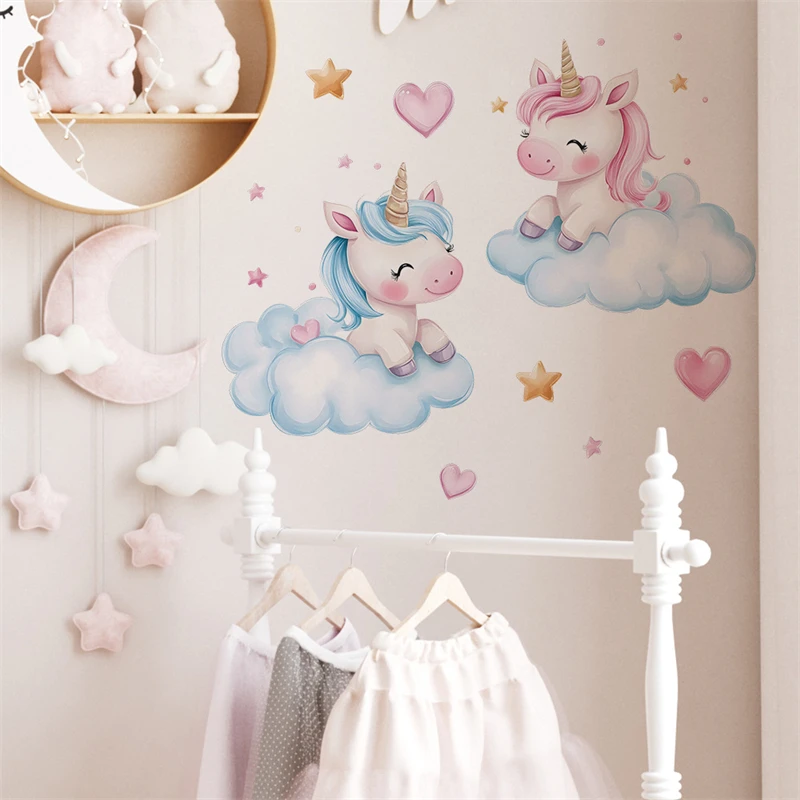 Unicorn Decorative Vinyl Child Wall Stickers for Kids Room Baby Boy Girl Room Decoration Bedroom Accessories Wall Art Decor wall stickers,luminous wall stickers,vinyl decal stickers