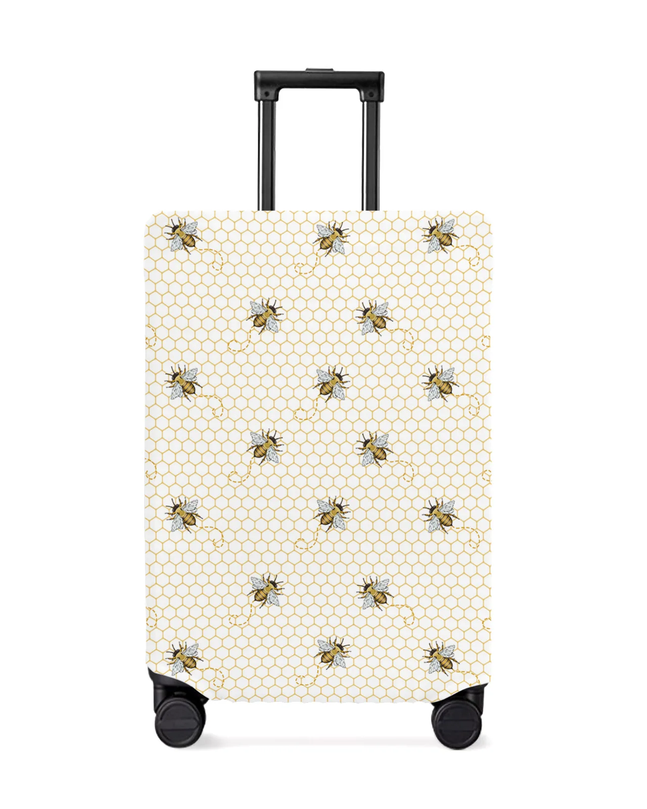 

Plaid Bee Insect Geometry Luggage Cover Stretch Suitcase Protector Baggage Dust Case Cover for 18-32 Inch Travel Suitcase Case