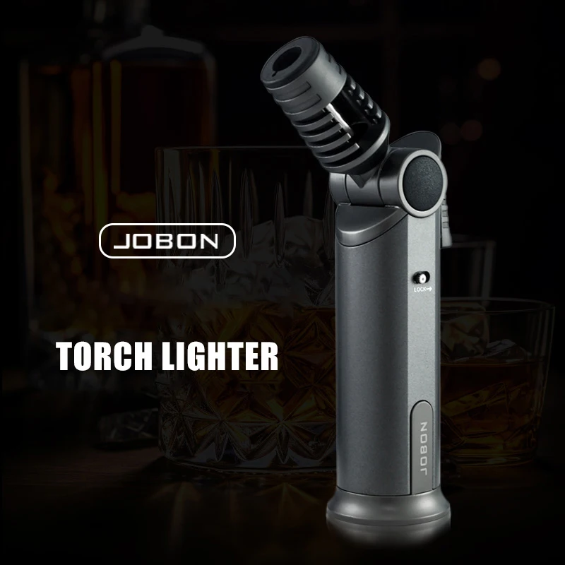 Strong Blue Flame Lighter 360&deg; Inverted Ignition Rotatable Nozzle Safety Lock Design Inflatable
