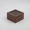 Black Walnut Storage Box with Tempered Glass Lid Retro Tea Set Organizer Elegant Home Decor for Living Room Premium Display Case 5