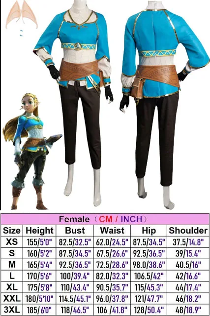 thumbnail image 1 of Disfraz de princesa Link para mujer, capa, peluca, juego de anime, Zelda, Tears Of The Kingdom, juego de rol, fiesta de disfraces, juego de rol, 1 of 5
