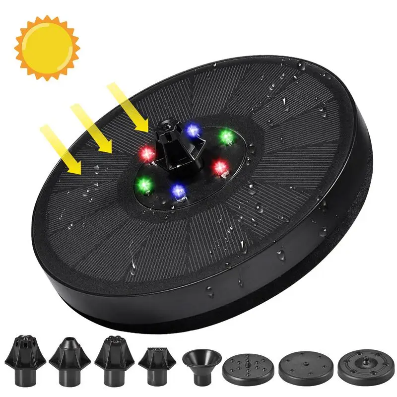 

7V/3W Solar Water Fountain Pump Colorful LED Lights Floating Garden Fountain Pump Swimming Pools Pond Lawn Decor