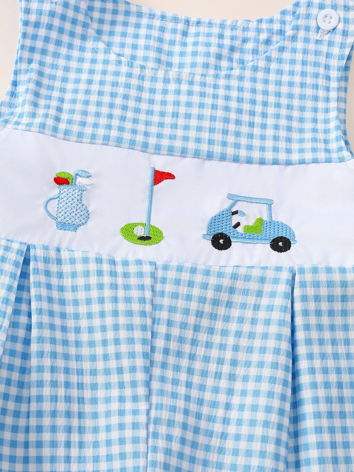 Baby Boy Summer Plaid Casual Romper Infant Clothing Snap Button Overall Outfit for Newborn Boys 3