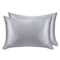 Queen Size Satin Silk Pillowcase Cover Soft Mulberry Square Chair Seat Cushion Home Decor Pillow Cover Plain Design 1
