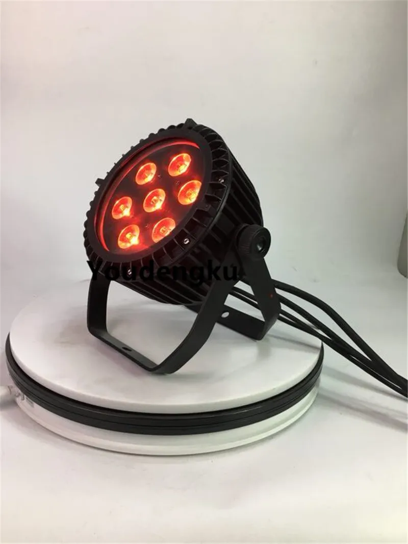 4 pieces Waterproof Slim Par Led Outdoor IP65 7x10w RGBW 4in1 Led Flat Par light