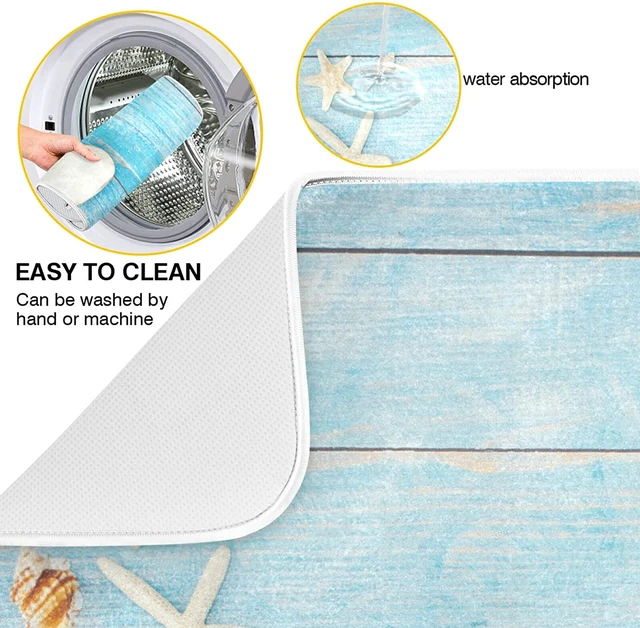 Handmade Drying Mat Dish Cleaning Help Absorbent Microfiber Washable