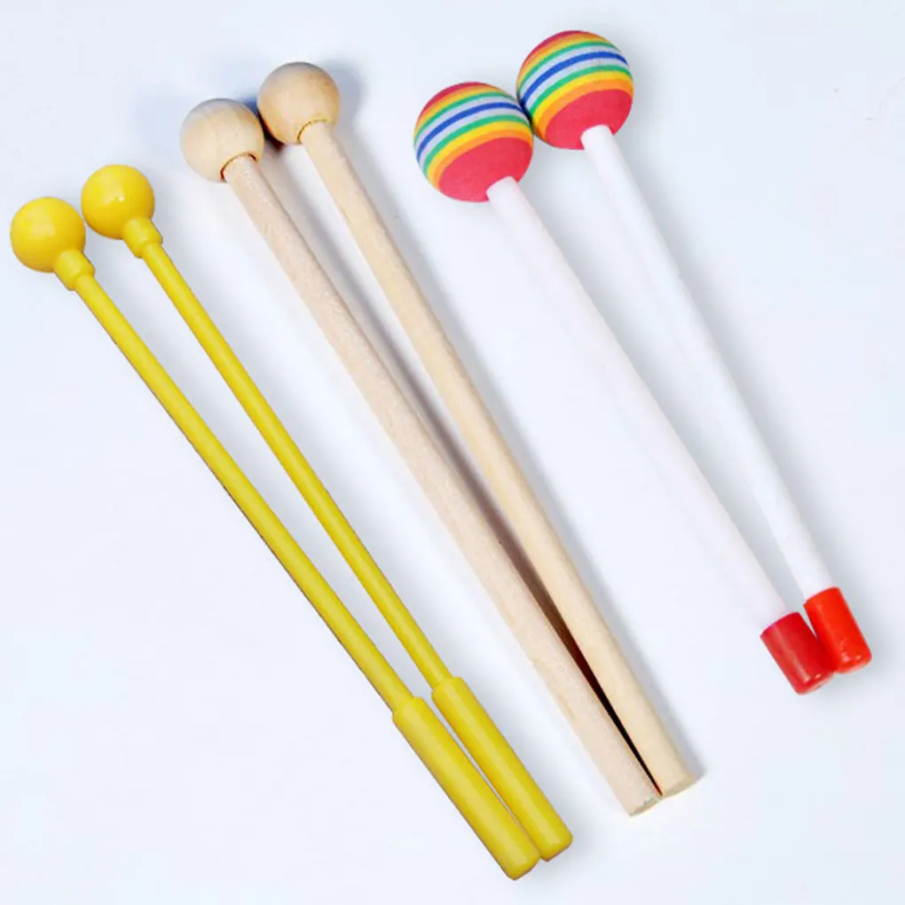Colorfast And Odorless Wood Made Drumsticks For Xylophone Beater Safe For Kids Toddler Toy Tempo Rainbow Accessory For drumstick grips