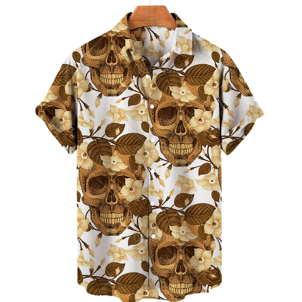 ENLACHIC Camicia Hawaiana Uomo Con Stampa Totem Vichingo 3D