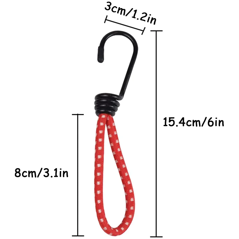 1 Pcs Tent Elastic Rope Buckle Bungee Strap with Hooks Rubber Tension Rope  for Camping Outdoor Tying Down Tarpaulins Luggage