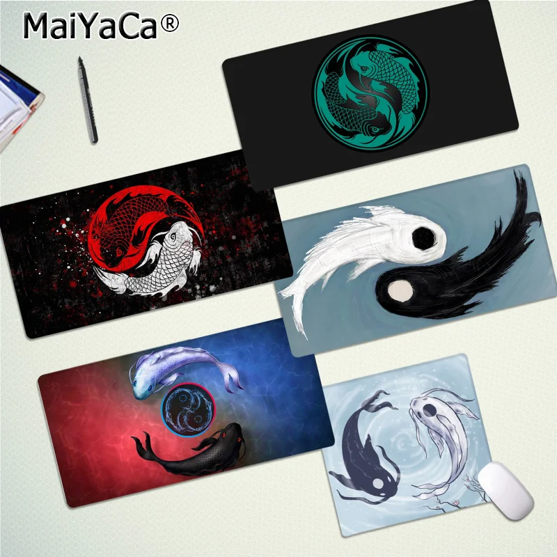 

Yin Yang Koi Mousepad New Rubber Mouse Durable Desktop Mousepad Size For Game Keyboard Pad For Gamer