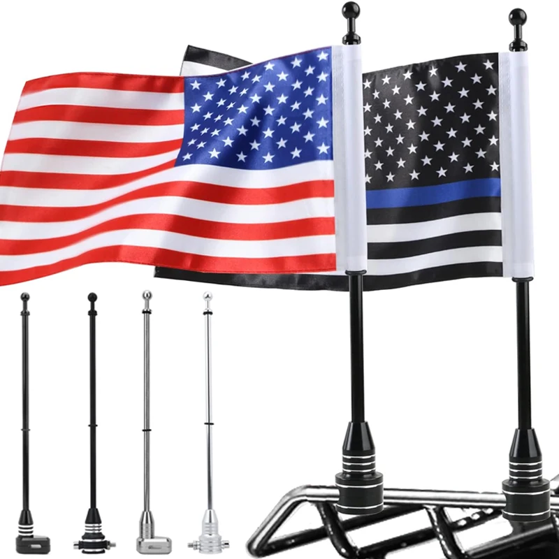 Motorcycle Rack Flagpole Side Flag Pole Mount Luggage Rack For Harley Sportster XL883 Touring FLHT Road King Glide