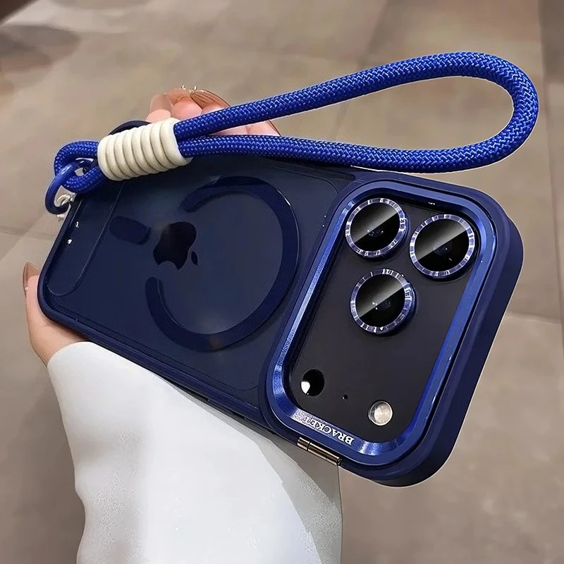 MagSafe-Compatible Camera Bracket with Wrist Strap and Lens Film Cover