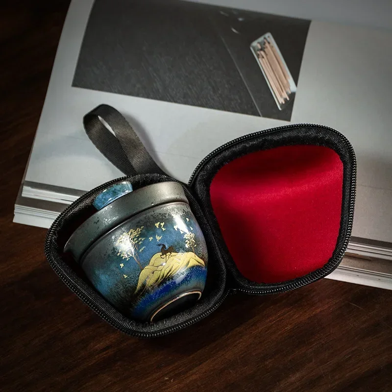 Japanese Style Kiln Baked Quick Cup One Pot Single Portable Travel Tea Set Gifts for Classmates Colleague Gift Present