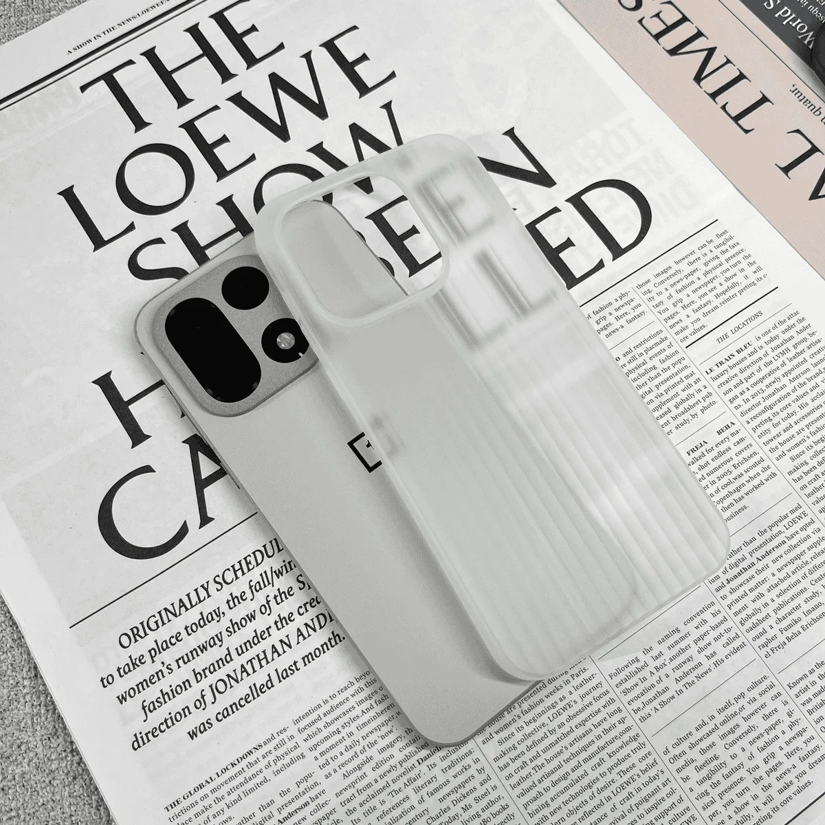 Minimalist Frosted Anti-Yellowing Shockproof Phone Case - Thin Corrugated Design