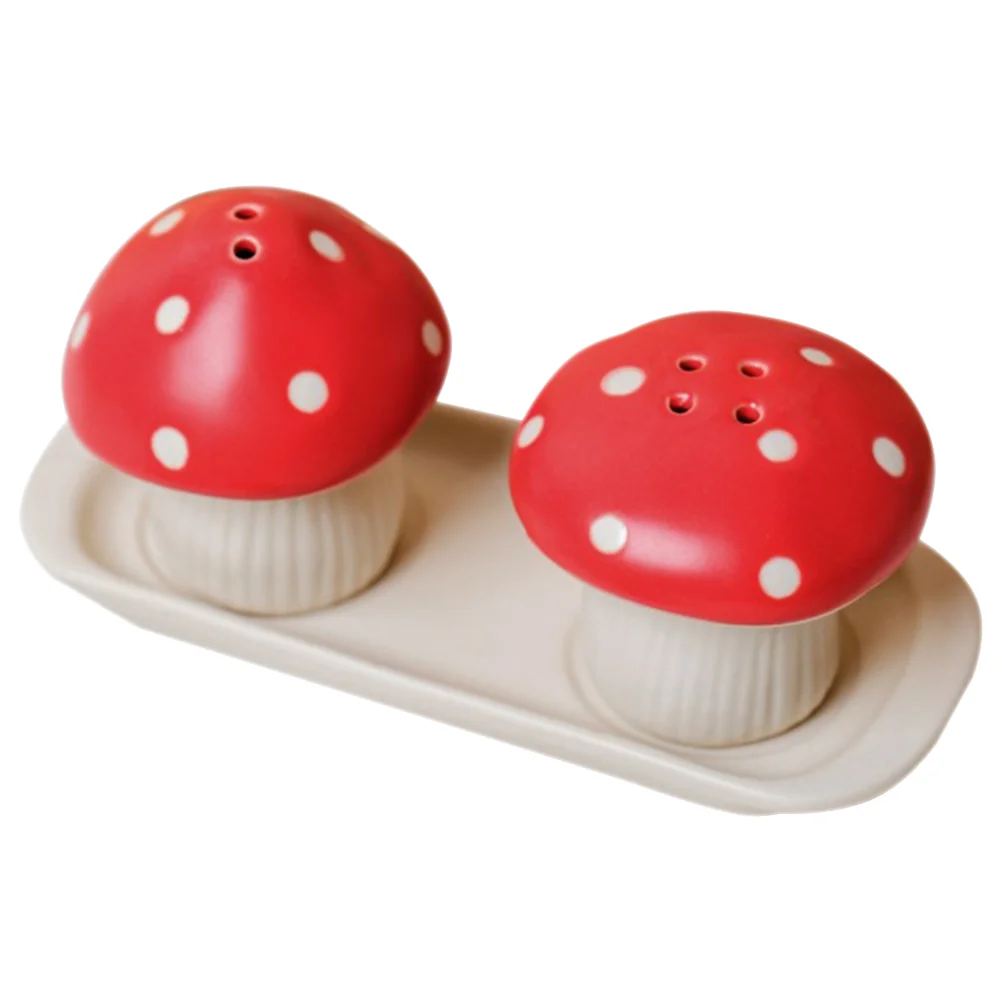 

Mushroom Salt And Pepper Shakers Set Cute Ceramic Mushroom Canister Set Red Salt Pepper Shaker Set Salt Sugar Seasoning