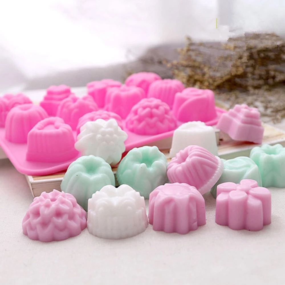 1~10PCS Kitchen ToolsCake Baking Mould Flower Shaped Silicone Mould Handmade Candle Soap Moulds Mold Cake Baking Soap Molds