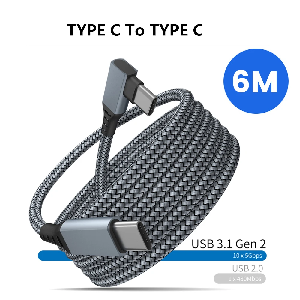 6M/5M Quest 2 Data Line Charging Cable For Oculus Quest 1/2 Link VR  Data Transfer Cable USB-A Type-C VR Headset Accessories 