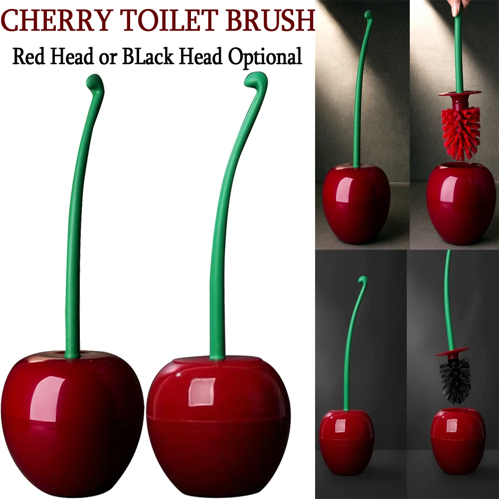 Cherry Shaped Bathroom Cleaning Brush Long Handle Toilet Cleaning Brush with Holder Stains Removal Bathroom Accessories toilet brush set,bathroom accessories