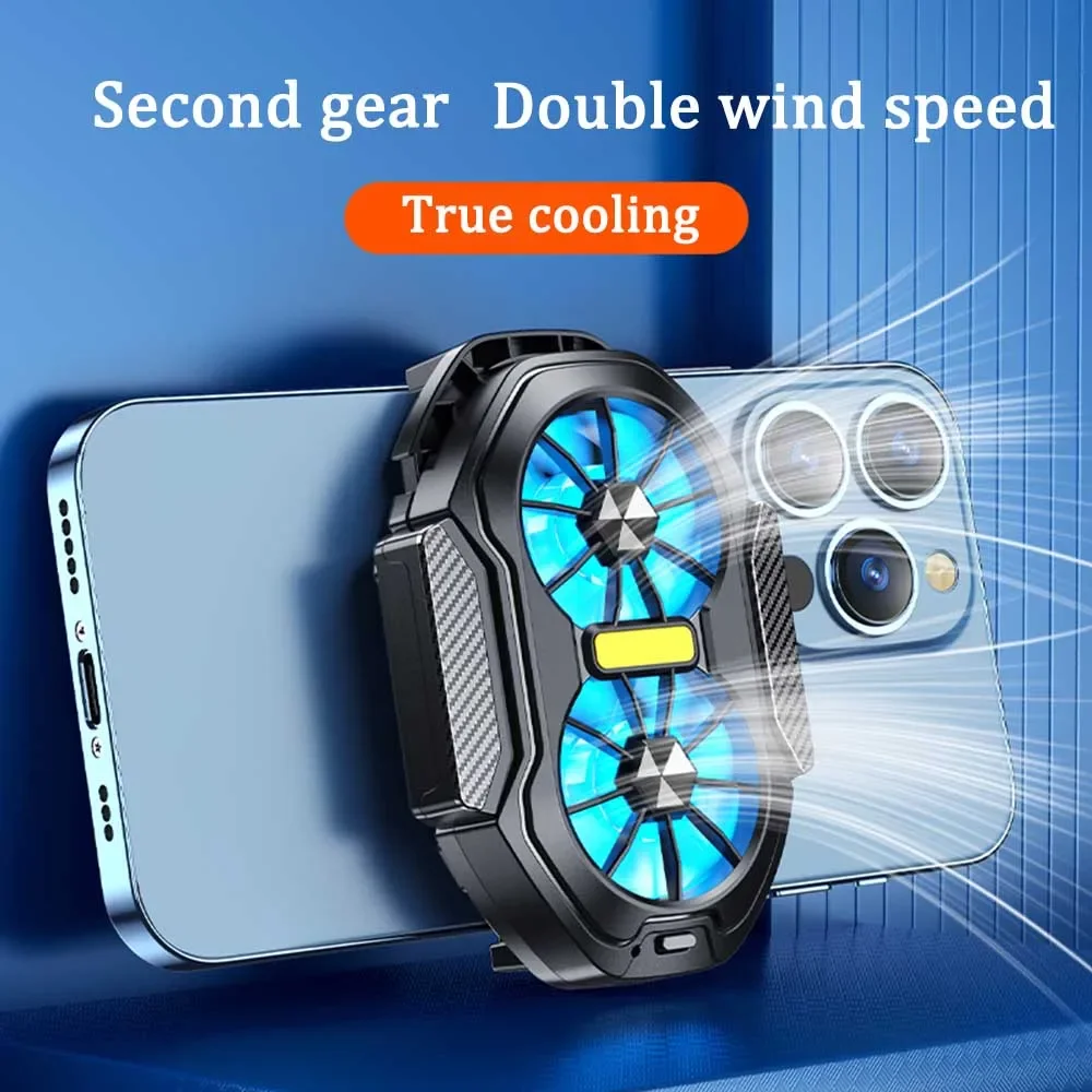 FS01 Dual Fan Rechargeable Phone Cooler 600mAh Battery Long Lasting Stronger Strong Air Cooling for Gaming Live Streaming