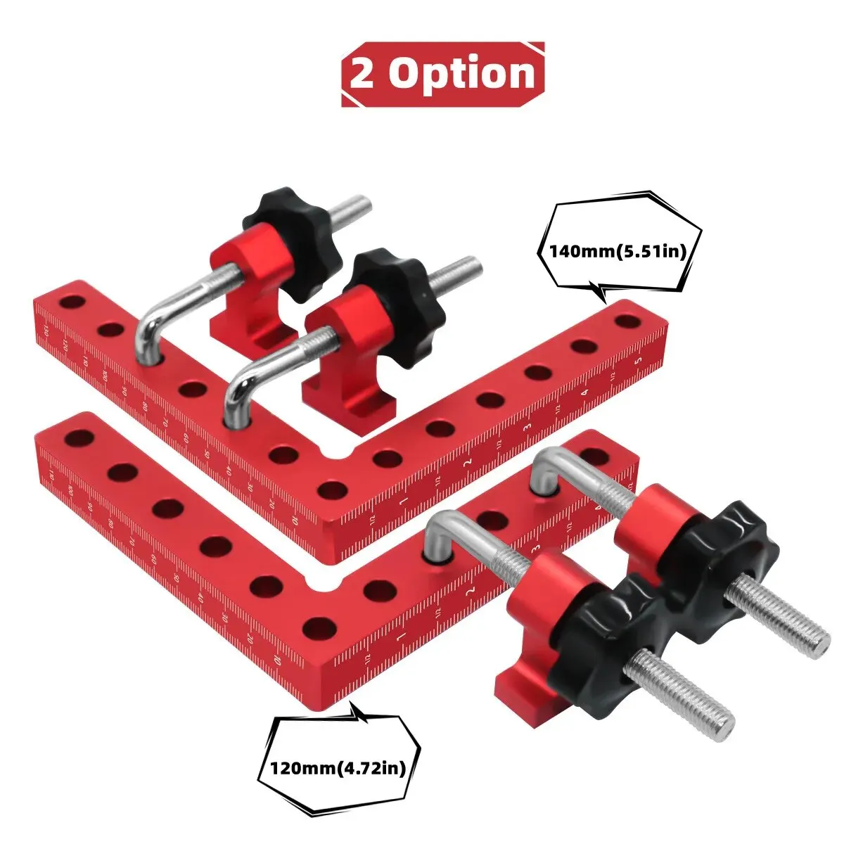 1 Set 90 Degree Positioning Squares Right Angle Clamps - Aluminum Alloy Fixing Clip Woodworking Corner Clamping Square Tool