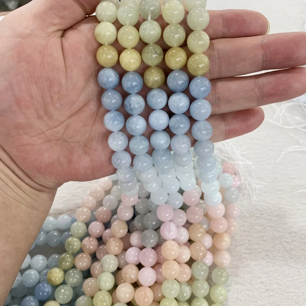 Natural Morganite 10mm Semi-precious Stone Loose Beads For