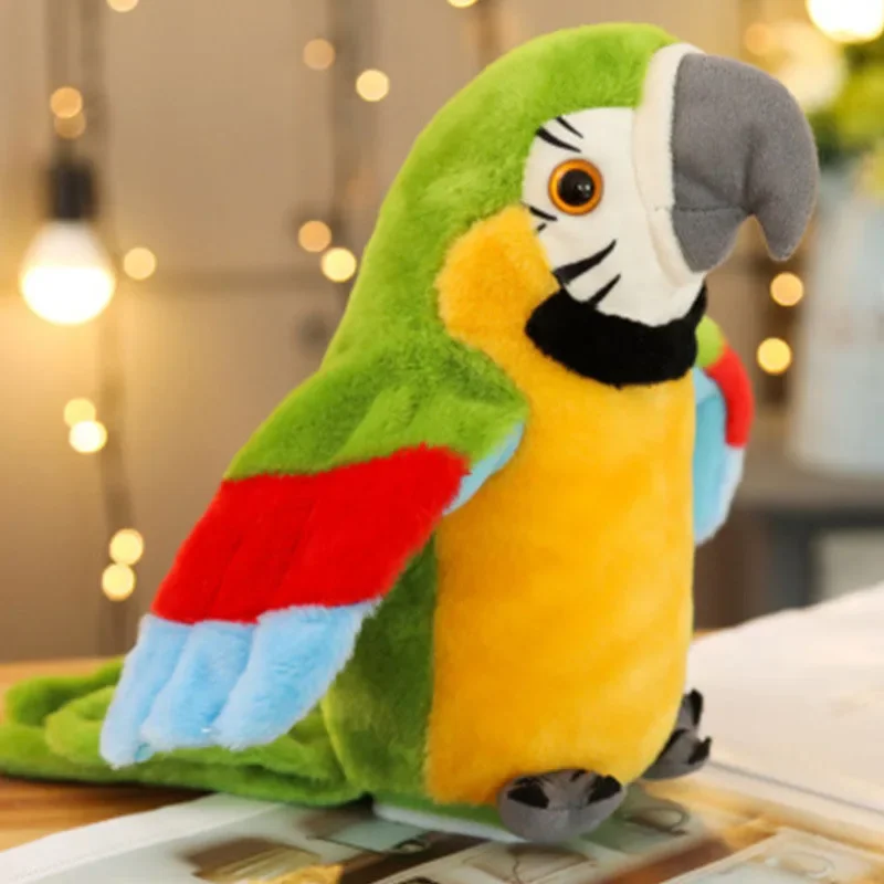 Simulation Plush Toy Parrot Bird Plush Stuffed Doll Children's Toy Cute Animal Birthday Toy Christmas Party Gift for Children 6