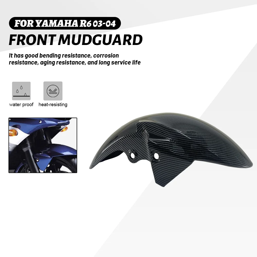 

For Yamaha YZF R6 YZF-R6 2003-2004 03-04 Motorcycle Front Fender ABS Injection Carbon Fiber Fender Fairing Mudguard