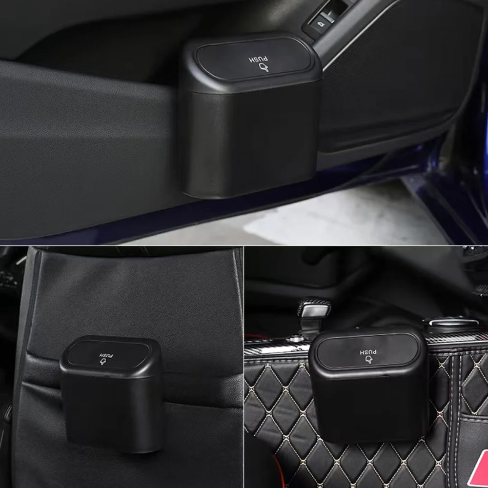 Mini Car Trash Can With Lid 2