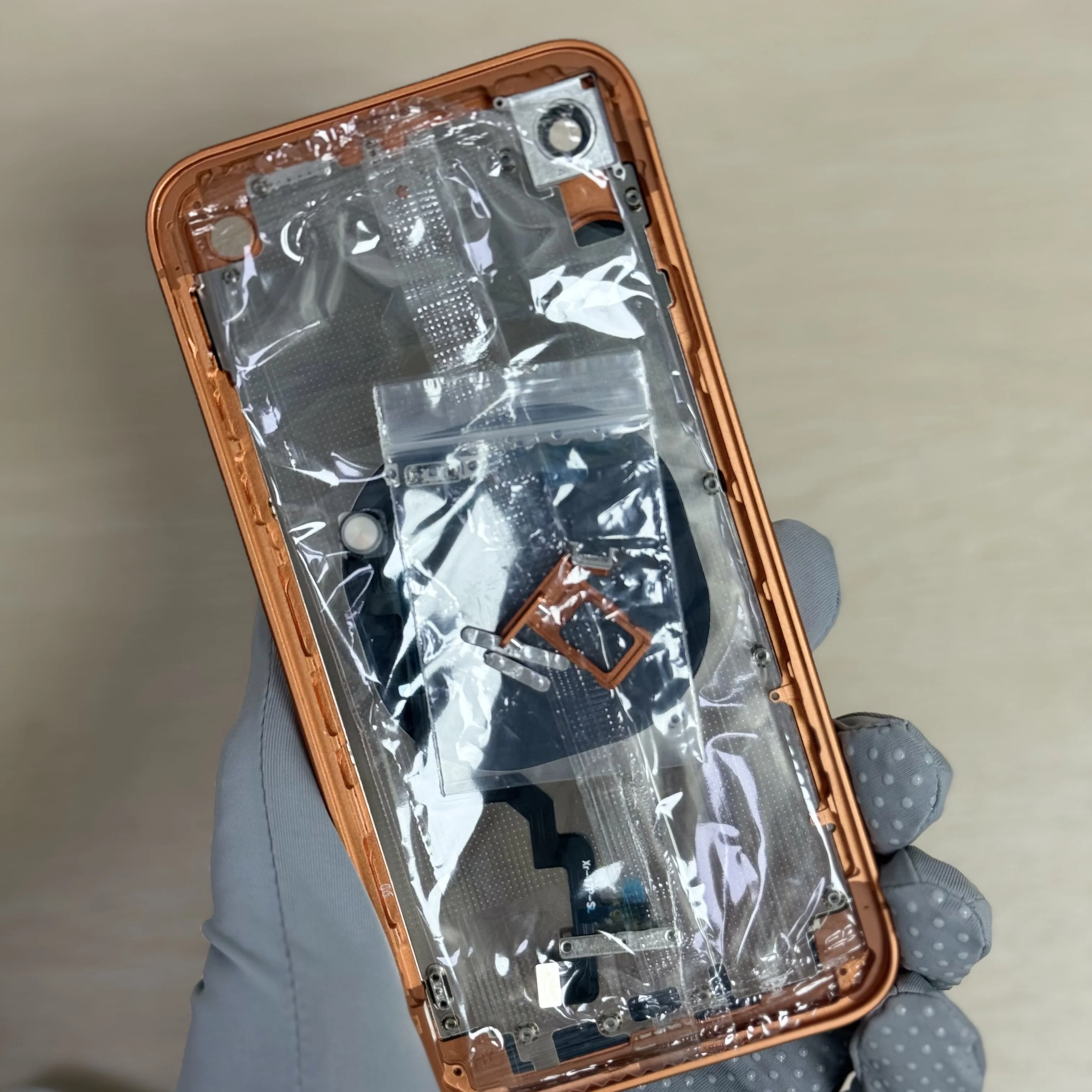 Rear Back Housing Cover For Iphone Xr Convert To 17 Pro Diy XR Like 17 Pro With Tray
