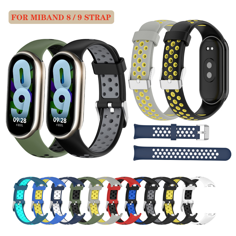Xiaomi Smart Band 9 Strap Sports Breathable Silicone Strap For Mi Band 9 / 8 Replacement Wristband