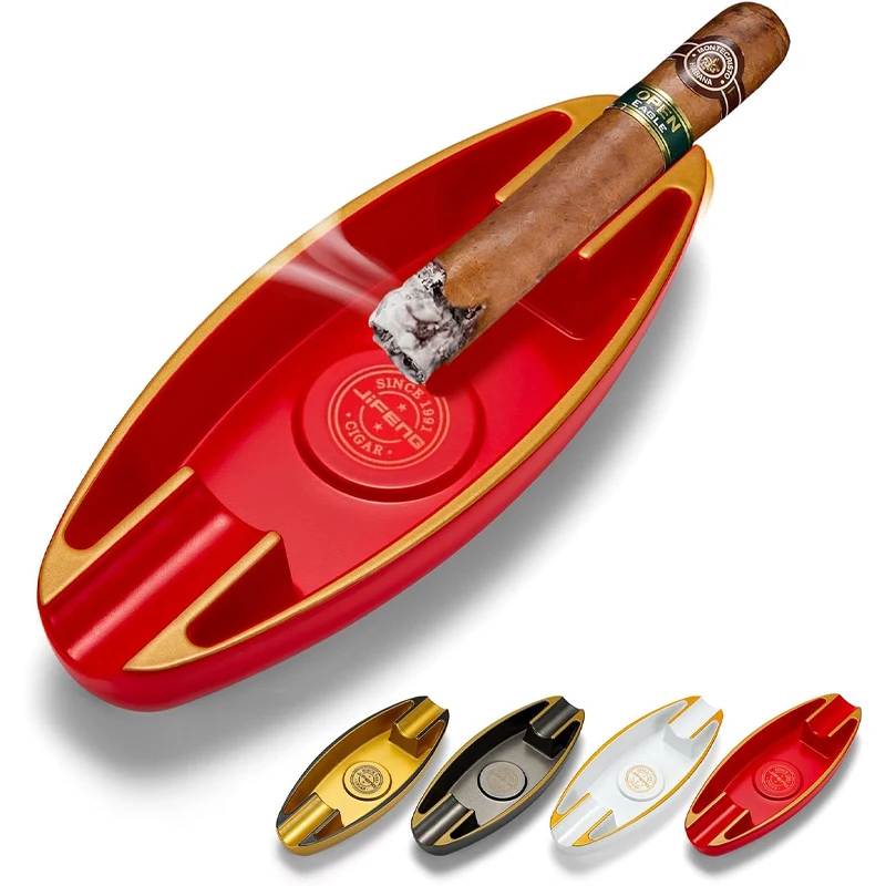 Monsoon boat shaped cigar ashtray lightweight and portable ashtray luxurious and atmospheric dual slot for home office outdoor portable ashtray,cigarettes ashtray,silicone ashtray,stainless steel ashtray,metal ashtray,air purifier ashtray,wood ashtray,ceramic ashtray